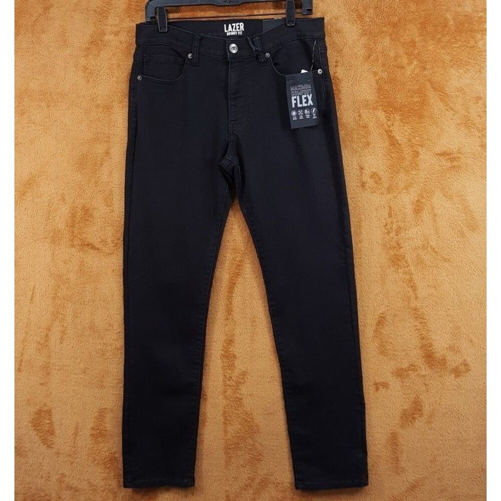 LAZER Jeans Mens Size 32x30 Black Skinny Fit Stretch Denim